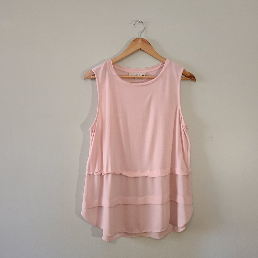 Ann Taylor LOFT Long Ballet Tank in Pastel Pink